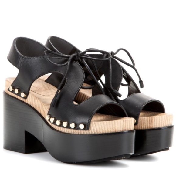 BALENCIAGA LEATHER PLATFORM SANDALS SZ 6 - Picture 5 of 8